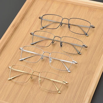 2023 Новая мода квадратная оправа для очков мужские ретро дизайнерские титановые оптические очки для чтения при близорукости женские персонализированные очки 2