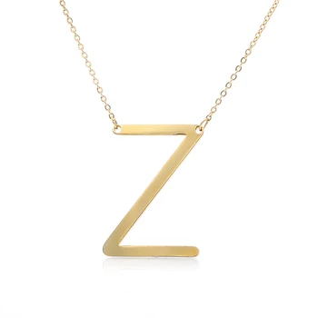 Простое Серебряное Золотое ожерелье с подвеской из 26 букв, Модные Инициалы A-Z, Металлическое колье, Цепочка для ключиц, ювелирные подарки 1
