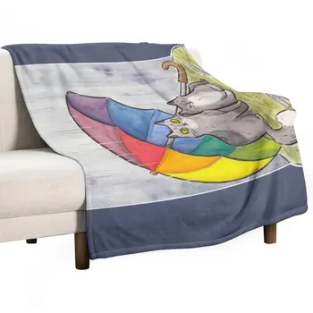 Новый радужный зонтик и плед с кошечками, Дизайнерские пледы для дивана, Тонкое теплое одеяло, лоскутное одеяло 1