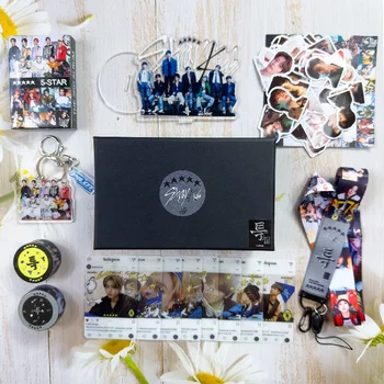 Подарочная коробка для альбома Kpop Stray Kids с 5 звездами, фотокарточки, наклейки, клейкая лента, акриловая подставка, комбинированные наборы для подарков из коллекции фанатов 2